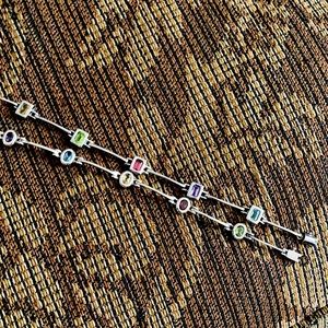 Multi colored sterling bracelet pair